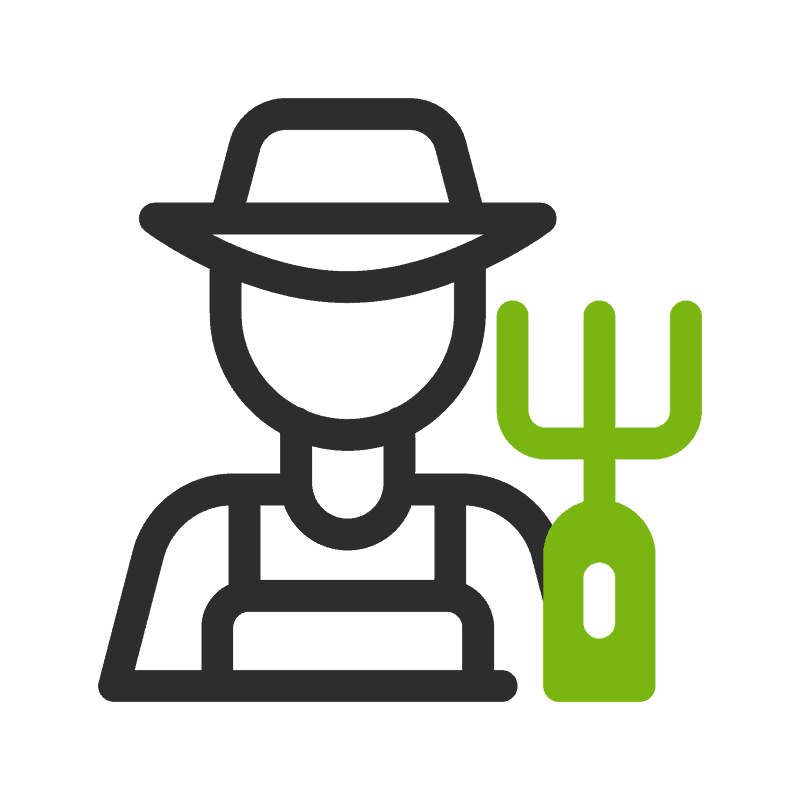 Skilled landscaper with tools and hat ready for garden design and lawn care.