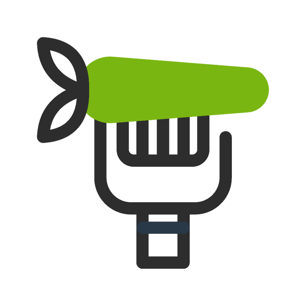 Eco-friendly gardening logo with leaf design, representing sustainable lawn care services.